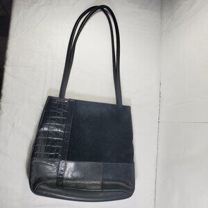 Gianni Bernini Black Leather and Suede Bag